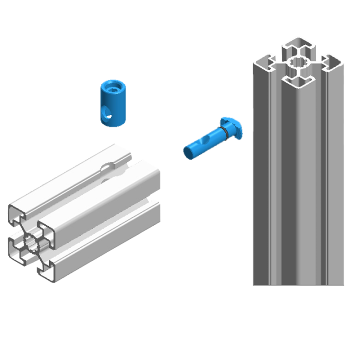 Assemblage de profilés aluminium par fixation centrale