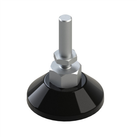 Pied profilé aluminium – D60 – M10x75 - Noir