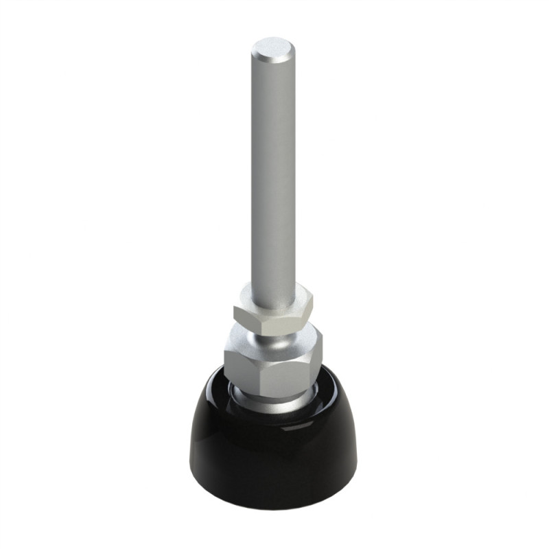 Pied profilé aluminium – D20 – M5x58 – Noir