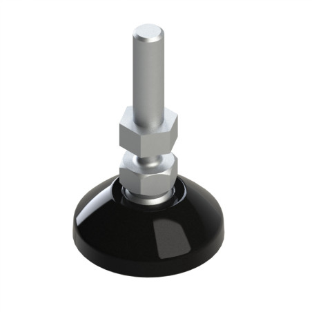 Pied profilé aluminium – D30 – M6x50 – Noir