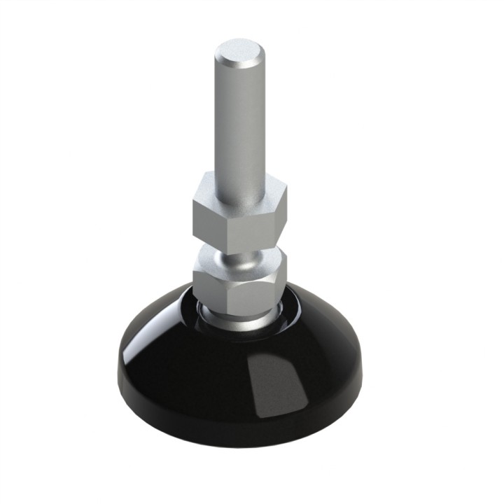 Pied profilé aluminium – D30 – M6x50 – Noir