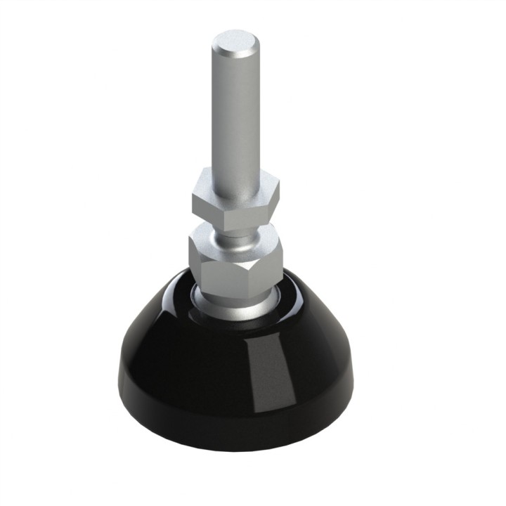 Pied profilé aluminium – D40 – M8x70 - Noir