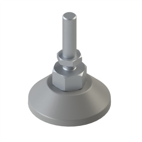 Pied profilé aluminium – D60 – M10x75 - Gris