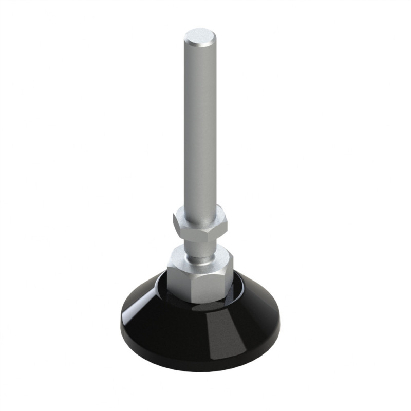 Pied profilé aluminium – D60 – M12x120 - Noir