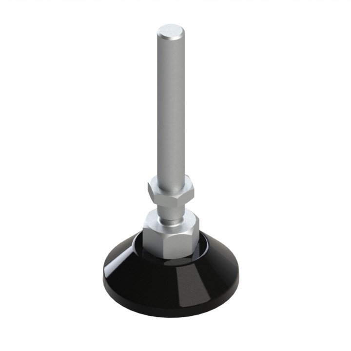 Pied profilé aluminium – D60 – M12x120 - Noir