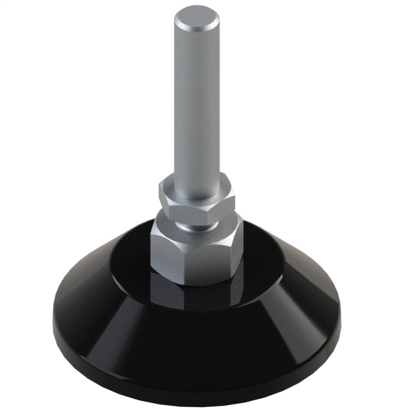Pied profilé aluminium – D80 – M12x100 - Noir
