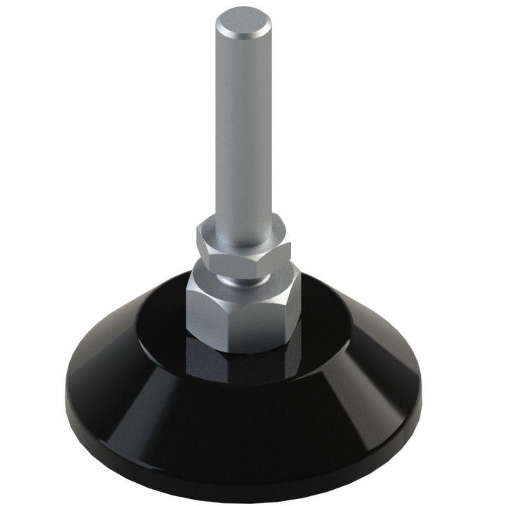Pied profilé aluminium – D80 – M12x100 - Noir