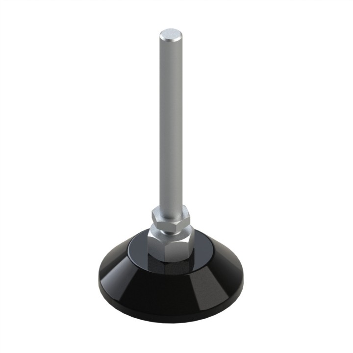 Pied profilé aluminium – D80 – M12x160 - Noir