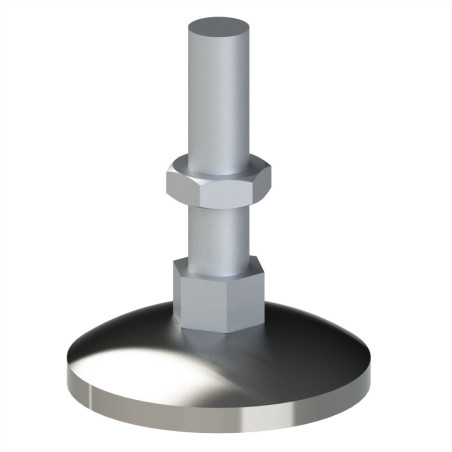 Pied profilé aluminium – D80 – M16x100 - Inox