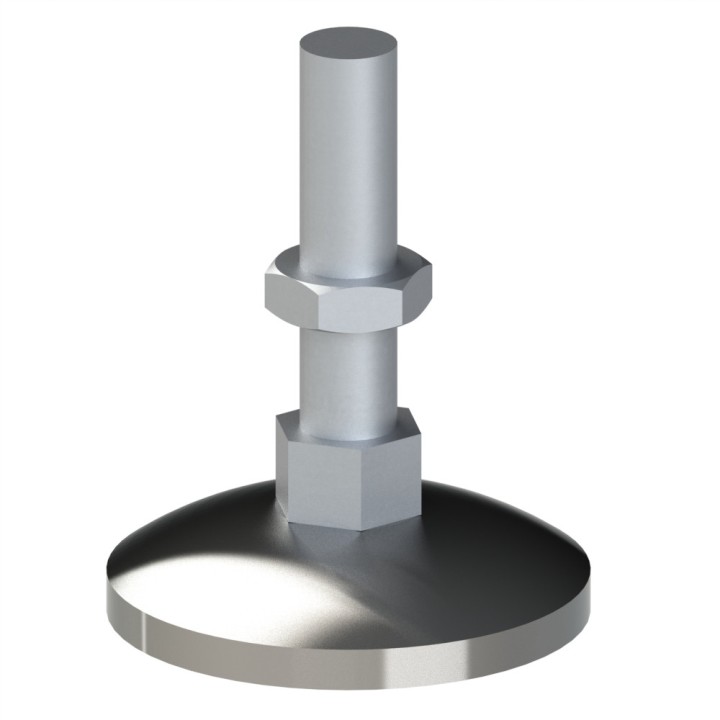 Pied profilé aluminium – D80 – M16x100 - Inox