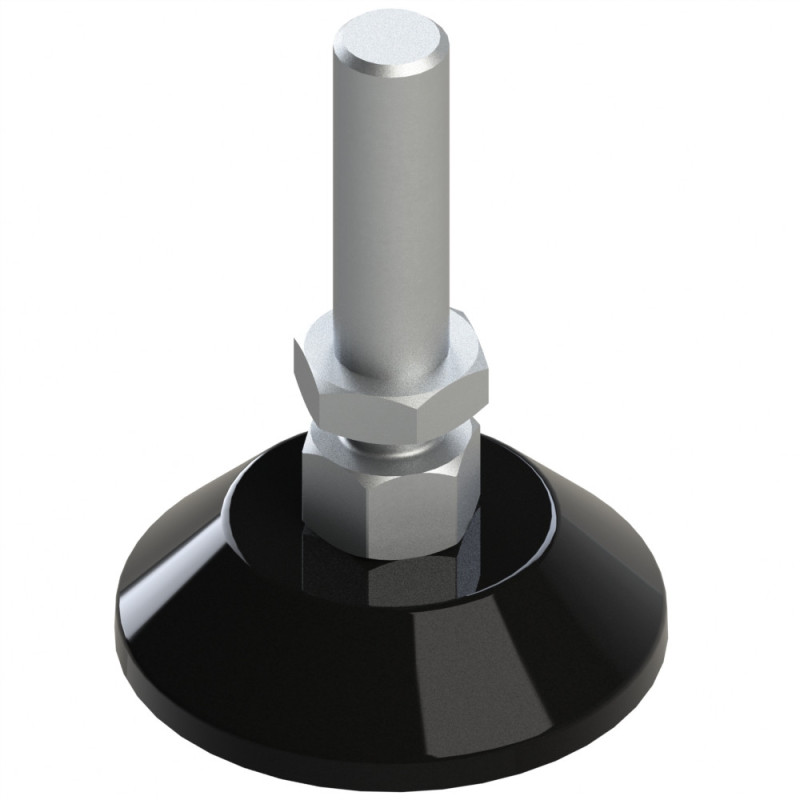 Pied profilé aluminium – D80 – M16x100 - Noir
