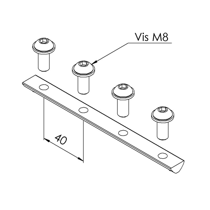 Kit fixation équerre profilé – Rainure 8 mm – 160 mm