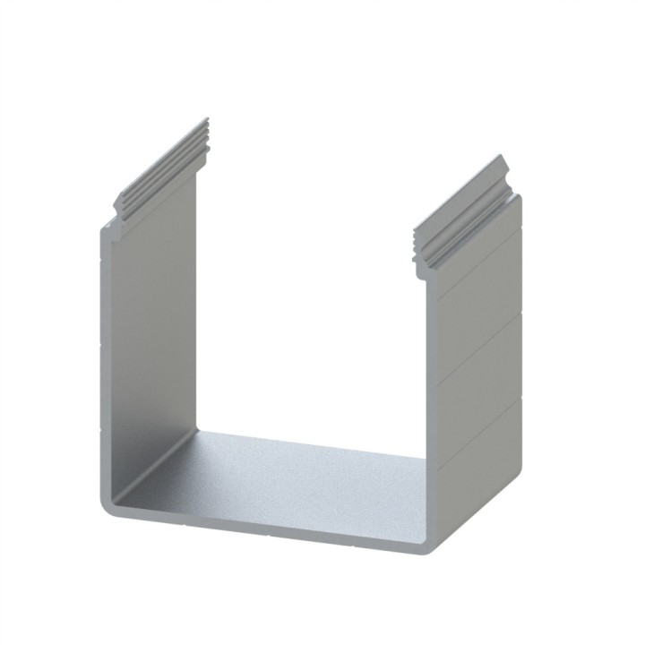 Goulotte profilé aluminium - U - 60x60 mm - E