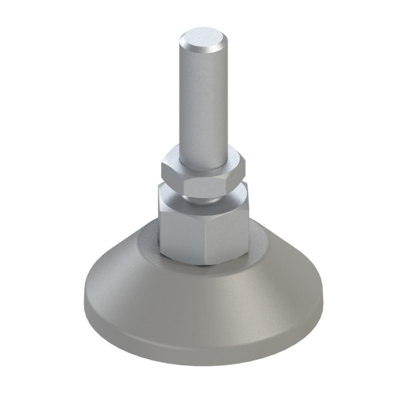 Pied profilé aluminium – D60 – M12x75 – Gris