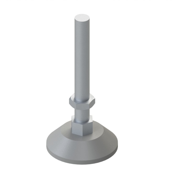 Pied profilé aluminium – D80 – M16x160 – Gris