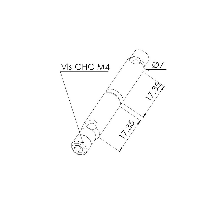 Schéma cotes - Fixation automatique double profilé aluminium – Rainure 5 mm - Elcom shop